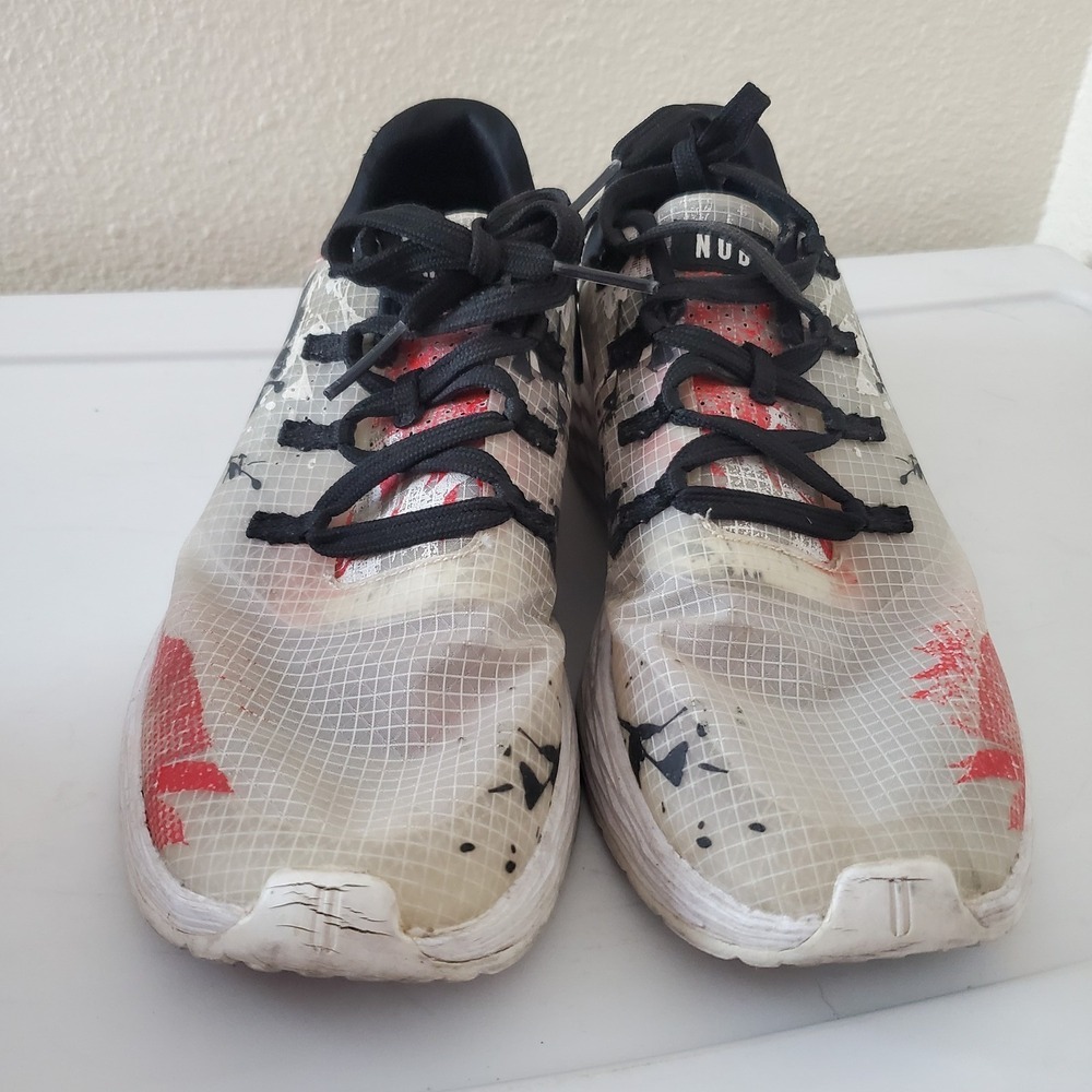 NOBULL Women's Ripstop Runner Shoes Size 8 Floral Red Black White Athletic